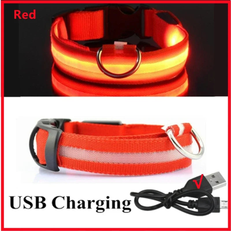 3 Modes Dog Luminous Charge Collar Led USB Cat Dogs Collars Detachable Night Led Glow Dog Loss Prevention Collar