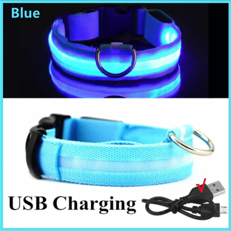 3 Modes Dog Luminous Charge Collar Led USB Cat Dogs Collars Detachable Night Led Glow Dog Loss Prevention Collar