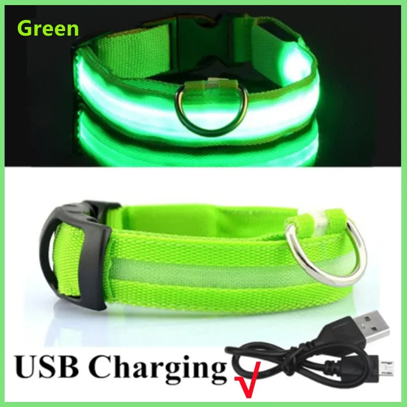 3 Modes Dog Luminous Charge Collar Led USB Cat Dogs Collars Detachable Night Led Glow Dog Loss Prevention Collar