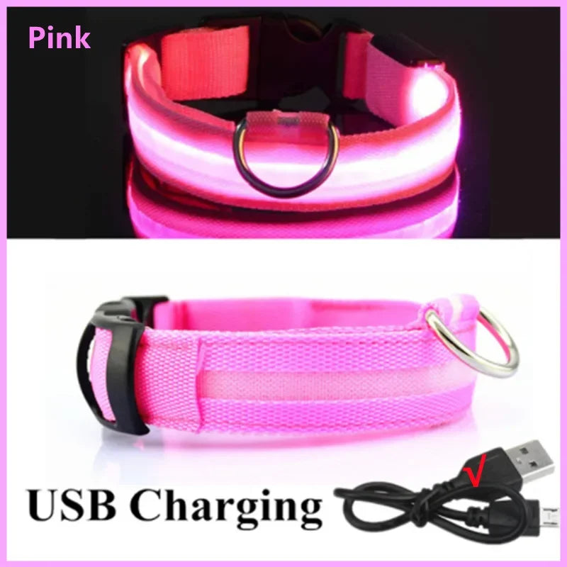3 Modes Dog Luminous Charge Collar Led USB Cat Dogs Collars Detachable Night Led Glow Dog Loss Prevention Collar