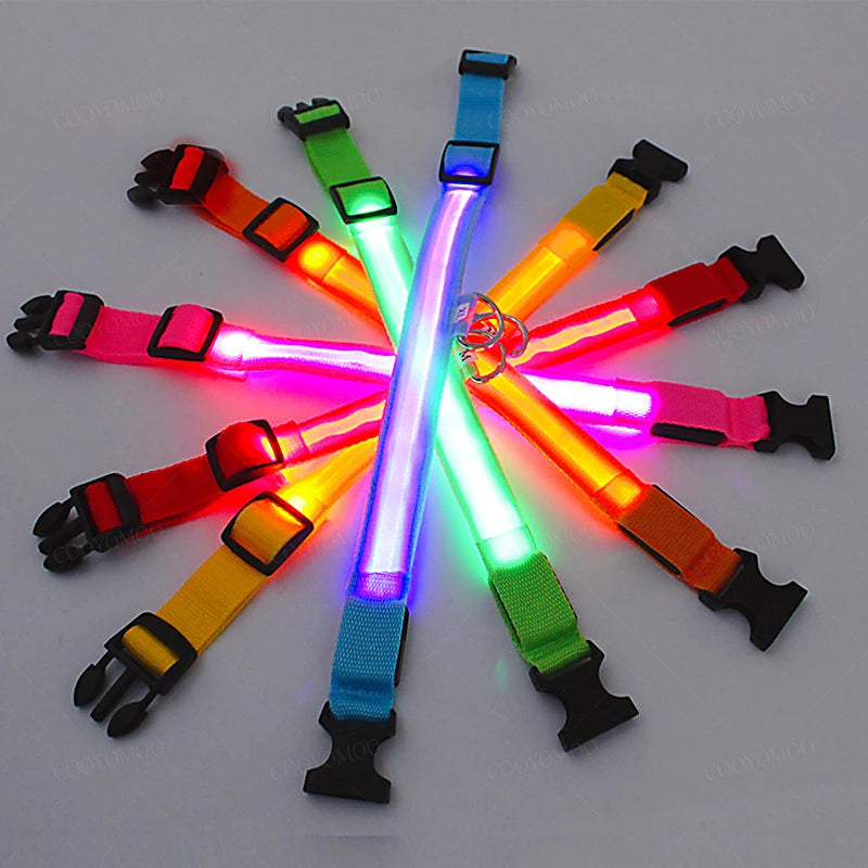 3 Modes Dog Luminous Charge Collar Led USB Cat Dogs Collars Detachable Night Led Glow Dog Loss Prevention Collar