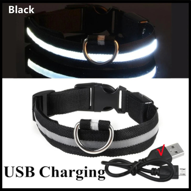 3 Modes Dog Luminous Charge Collar Led USB Cat Dogs Collars Detachable Night Led Glow Dog Loss Prevention Collar