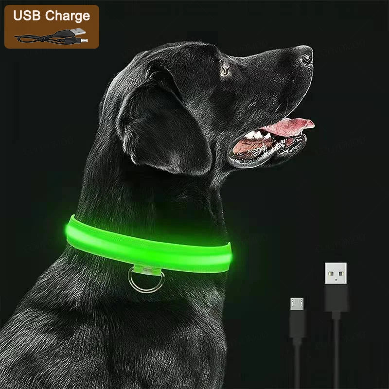 3 Modes Dog Luminous Charge Collar Led USB Cat Dogs Collars Detachable Night Led Glow Dog Loss Prevention Collar