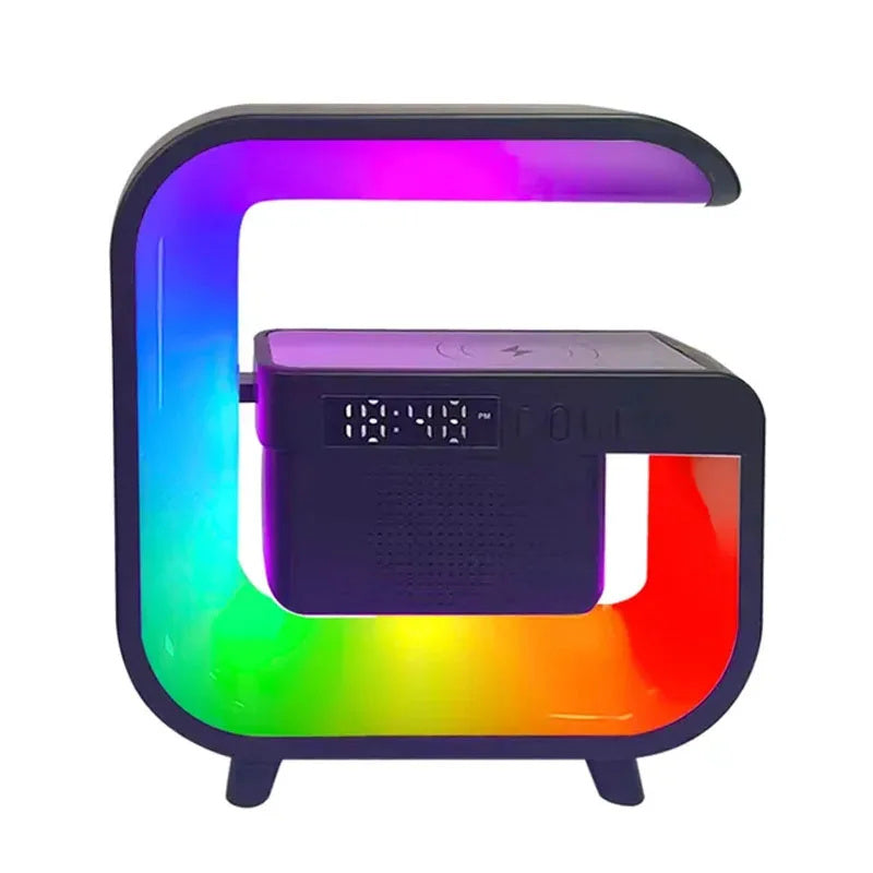Bluetooth Speaker Atmosphere Light Wireless Phone Charger Clock